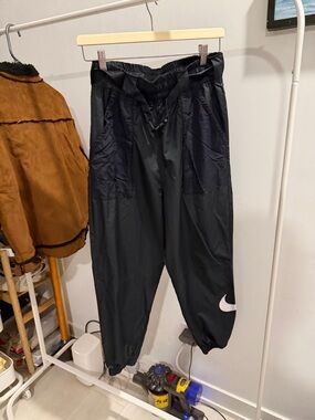 Nike Black Women's Track Pants with White Swoosh